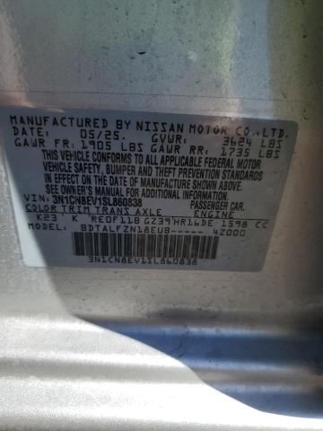 91931925 :رقم المزاد ، 3N1CN8EV1SL860838 vin ، 2025 Nissan Versa Sv مزاد بيع