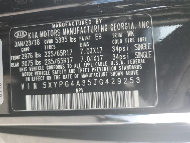 2018 Kia Sorento მანქანა იყიდება აუქციონზე, vin: 5XYPG4A35JG429253, აუქციონის ნომერი: 91133875