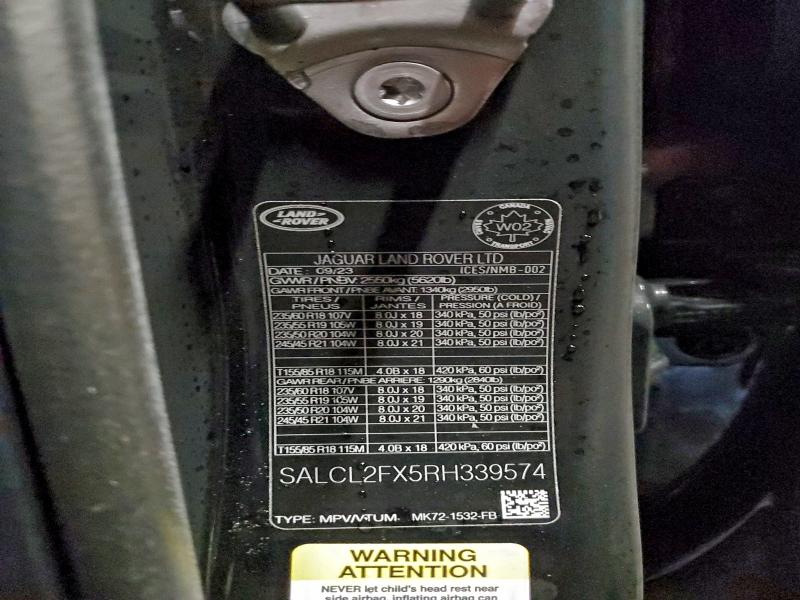 94921285 :رقم المزاد ، SALCL2FX5RH339574 vin ، 2024 Land Rover Discovery Sport مزاد بيع