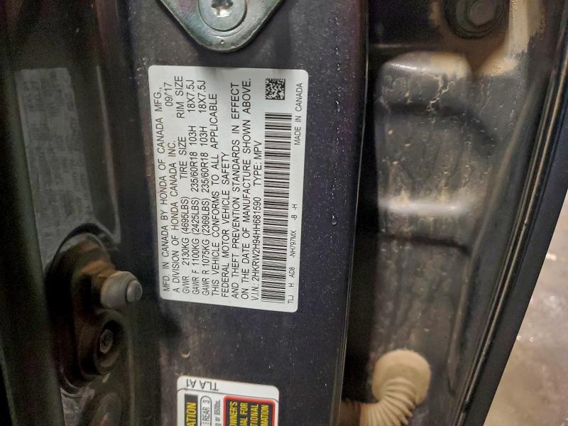 Aukcja sprzedaży 2017 Honda Cr-v, vin: 2HKRW2H94HH681590, numer aukcji: 94311195