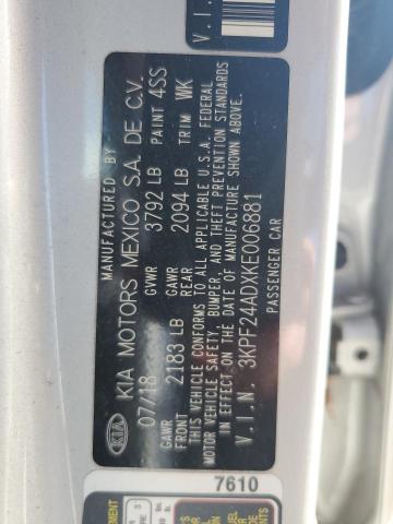 92004735 :رقم المزاد ، 3KPF24ADXKE006881 vin ، 2019 Kia Forte مزاد بيع