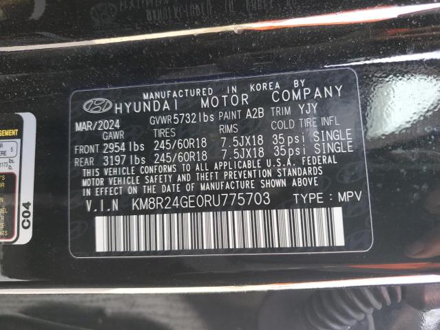 2024 Hyundai Palisade მანქანა იყიდება აუქციონზე, vin: KM8R24GE0RU775703, აუქციონის ნომერი: 92373475