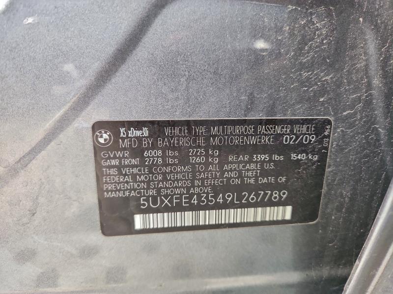 Продаж на аукціоні авто 2009 Bmw X5, vin: 5UXFE43549L267789, номер лоту: 93549795