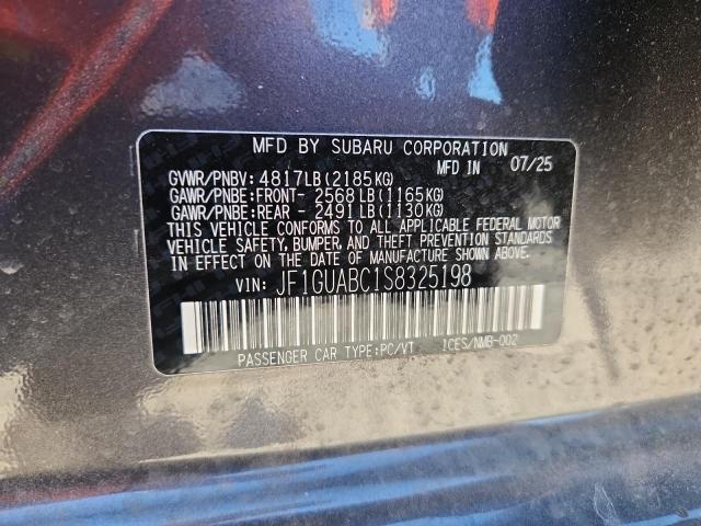 92899845 :رقم المزاد ، JF1GUABC1S8325198 vin ، 2025 Subaru Impreza مزاد بيع