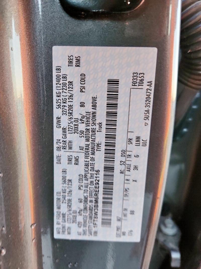 Продажа на аукционе авто 2024 Ford F350 Super, vin: 1FT8W3BM6REE92116, номер лота: 74706995