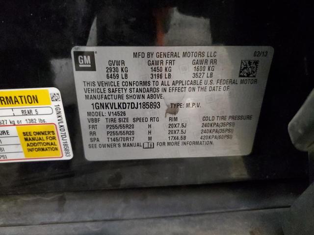 Aukcja sprzedaży 2013 Chevrolet Traverse L, vin: 1GNKVLKD7DJ185893, numer aukcji: 91529905