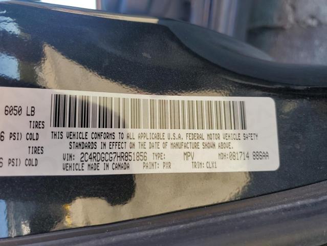 91376345 :رقم المزاد ، 2C4RDGCG7HR851856 vin ، 2017 Dodge Grand Cara مزاد بيع