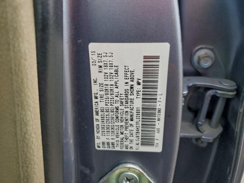 94499475 :رقم المزاد ، 5J8TB4H37FL028691 vin ، 2015 Acura Rdx مزاد بيع