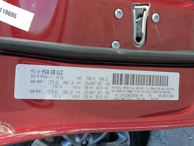91233525 :رقم المزاد ، 1C4PJMLB9KD336158 vin ، 2019 Jeep Cherokee مزاد بيع