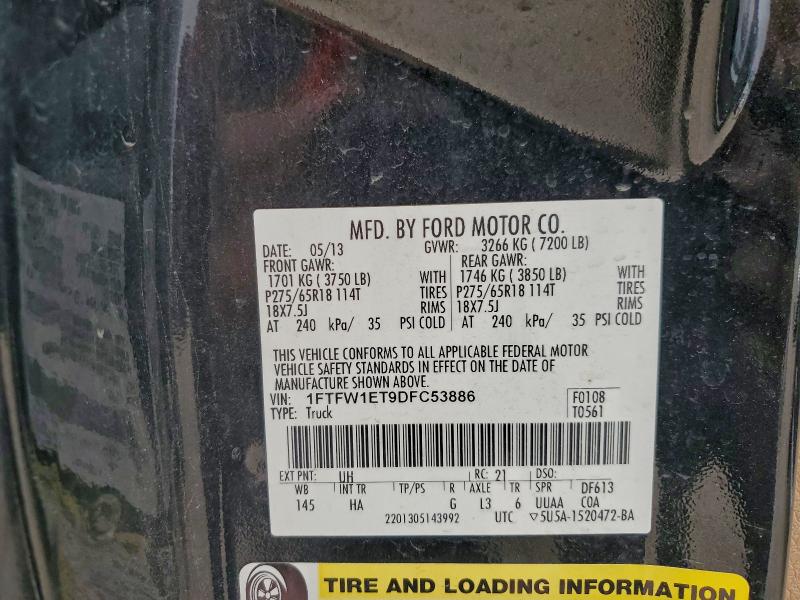 Продаж на аукціоні авто 2013 Ford F150 Super, vin: 1FTFW1ET9DFC53886, номер лоту: 93683155