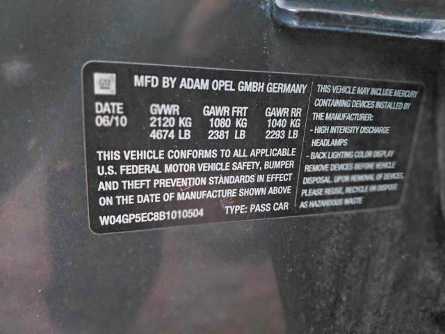 94744395 :رقم المزاد ، W04GP5EC8B1010504 vin ، 2011 Buick Regal Cxl مزاد بيع