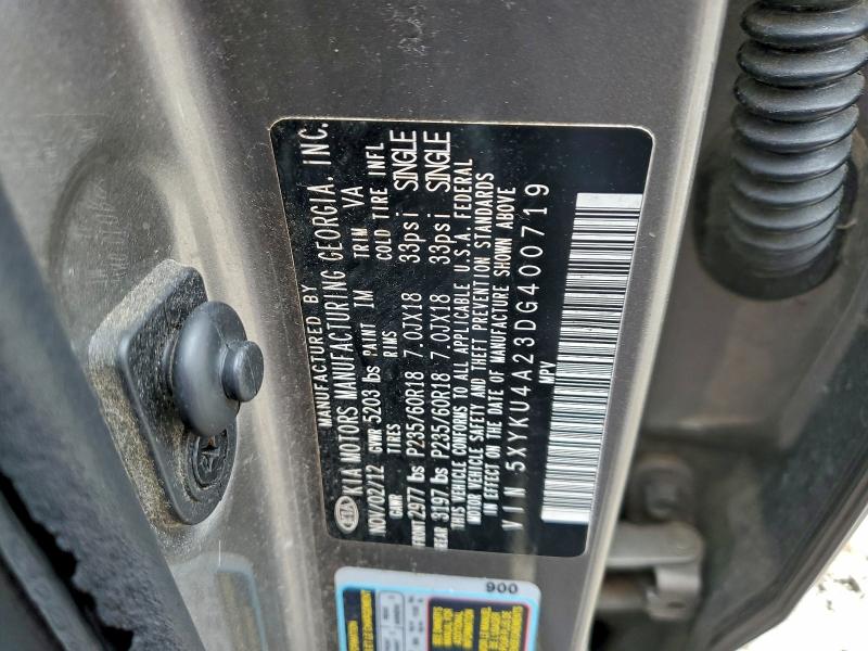 Aukcja sprzedaży 2013 Kia Sorento, vin: 5XYKU4A23DG400719, numer aukcji: 94128815