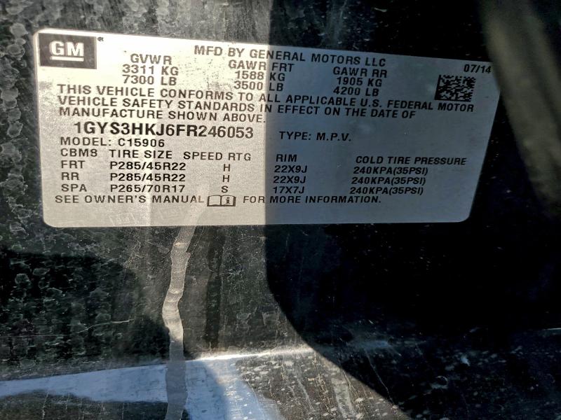 Продажа на аукционе авто 2015 Cadillac Escalade E, vin: 1GYS3HKJ6FR246053, номер лота: 93082645