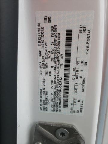 92610675 :رقم المزاد ، 1FMCU9GD5KUC42742 vin ، 2019 Ford Escape Se مزاد بيع