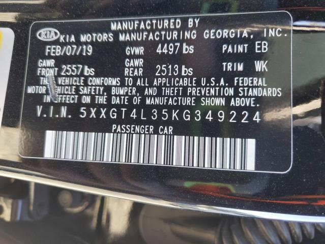 Продажа на аукционе авто 2019 Kia Optima, vin: 5XXGT4L35KG349224, номер лота: 92990625