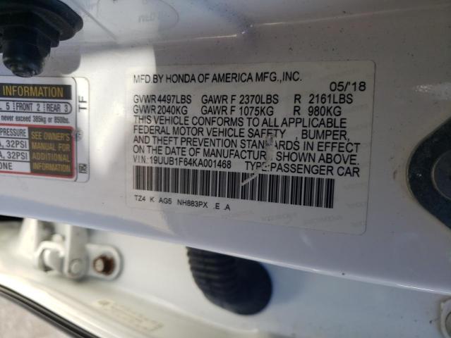 Auction sale of the 2019 Acura Tlx, vin: 19UUB1F64KA001468, lot number: 93010575
