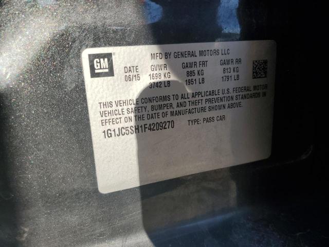 85957755 :رقم المزاد ، 1G1JC5SH1F4209270 vin ، 2015 Chevrolet Sonic Lt مزاد بيع