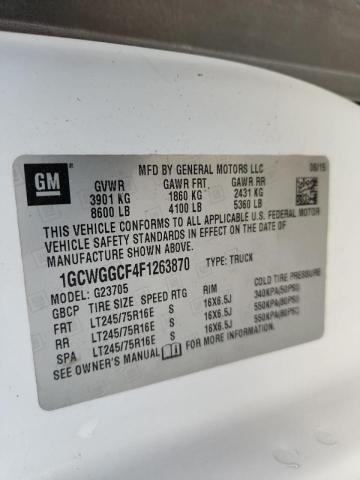 2015 Chevrolet Express G2 მანქანა იყიდება აუქციონზე, vin: 1GCWGGCF4F1263870, აუქციონის ნომერი: 91446395