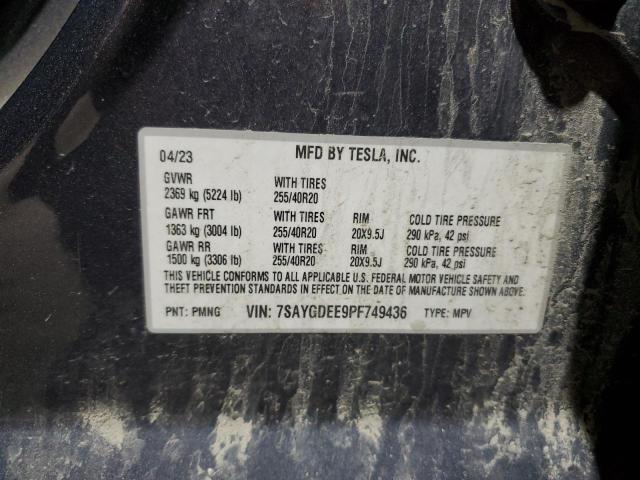 Продажа на аукционе авто 2023 Tesla Model Y, vin: 7SAYGDEE9PF749436, номер лота: 90351095