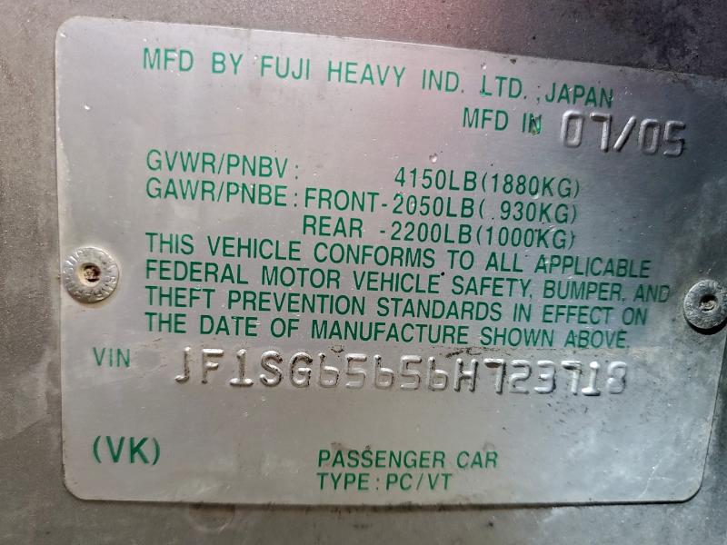 Продажа на аукционе авто 2006 Subaru Forester, vin: JF1SG65656H723718, номер лота: 93422035