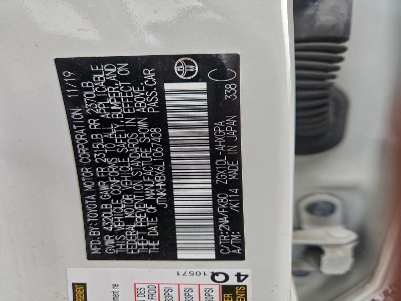 93046515 :رقم المزاد ، JTNKHMBX6L1067408 vin ، 2020 Toyota C-hr مزاد بيع