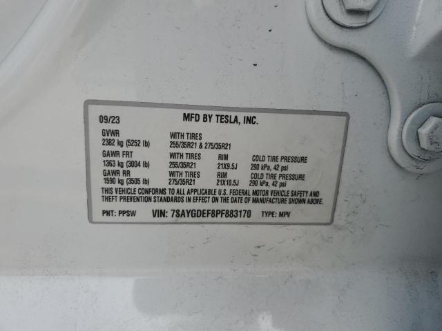 Aukcja sprzedaży 2023 Tesla Model Y, vin: 7SAYGDEF8PF883170, numer aukcji: 92209395
