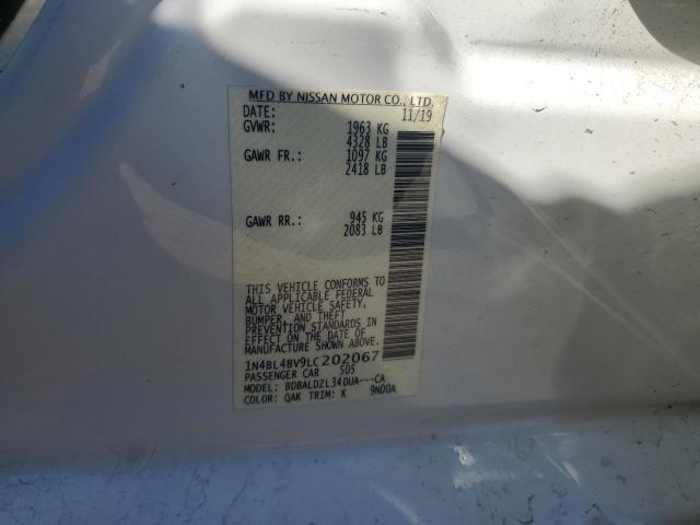 Продаж на аукціоні авто 2020 Nissan Altima, vin: 1N4BL4BV9LC202067, номер лоту: 90416695