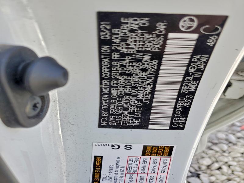 Aukcja sprzedaży 2021 Toyota Corolla, vin: JTDEPMAE7MJ179236, numer aukcji: 94091685