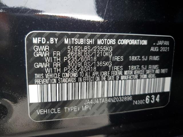 Продаж на аукціоні авто 2022 Mitsubishi Outlander, vin: JA4J4TA84NZ032896, номер лоту: 90692495