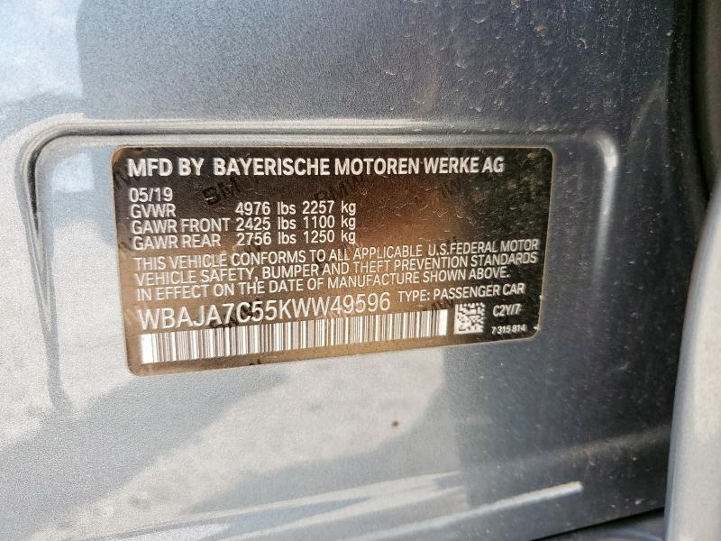 Продажа на аукционе авто 2019 Bmw 530 Xi, vin: WBAJA7C55KWW49596, номер лота: 93188305