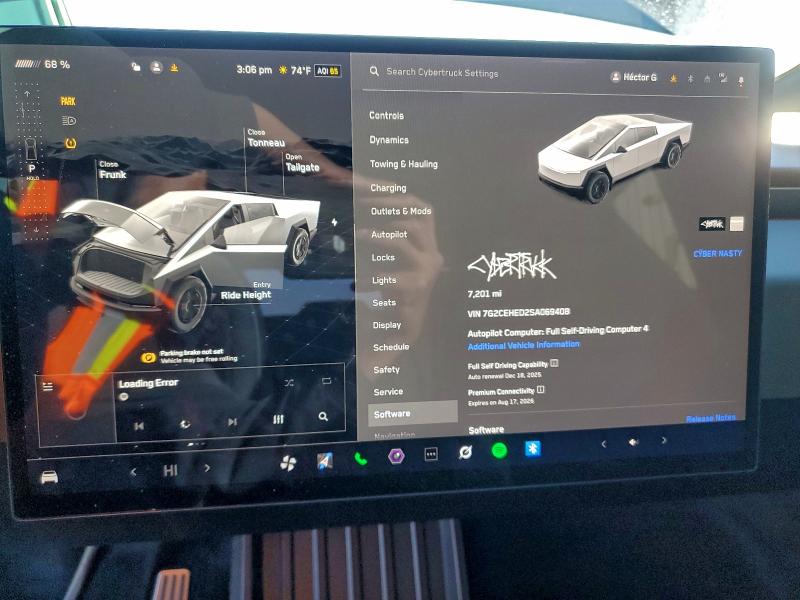2025 Tesla Cybertruck მანქანა იყიდება აუქციონზე, vin: 7G2CEHED2SA069408, აუქციონის ნომერი: 94164925
