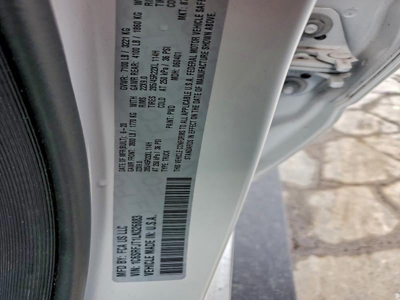 Продаж на аукціоні авто 2020 Ram 1500, vin: 1C6SRFJT1LN326883, номер лоту: 91701205