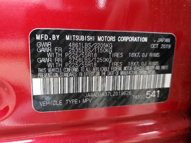 Aukcja sprzedaży 2020 Mitsubishi Outlander, vin: JA4AD3A37LZ019626, numer aukcji: 93090405