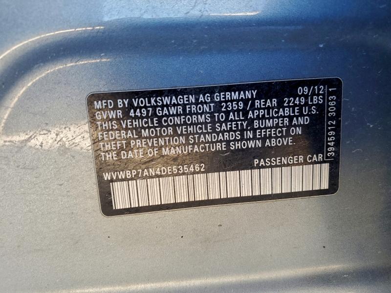 2013 Volkswagen Cc მანქანა იყიდება აუქციონზე, vin: WVWBP7AN4DE535462, აუქციონის ნომერი: 94177985