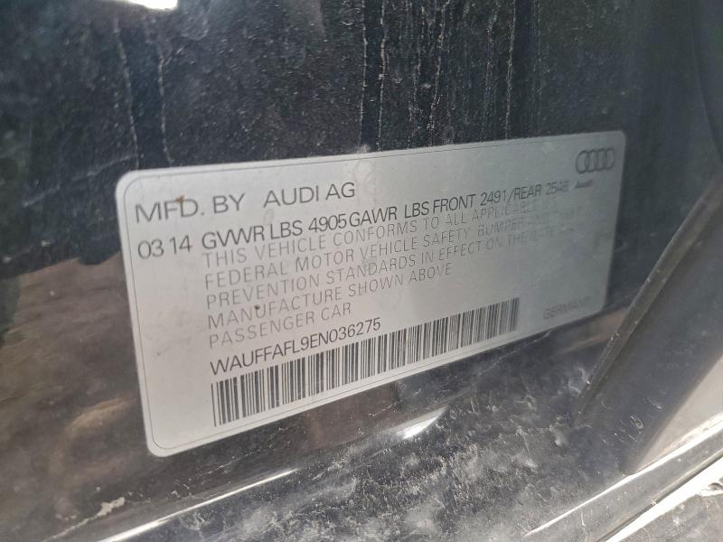 2014 Audi A4 მანქანა იყიდება აუქციონზე, vin: WAUFFAFL9EN036275, აუქციონის ნომერი: 91186565