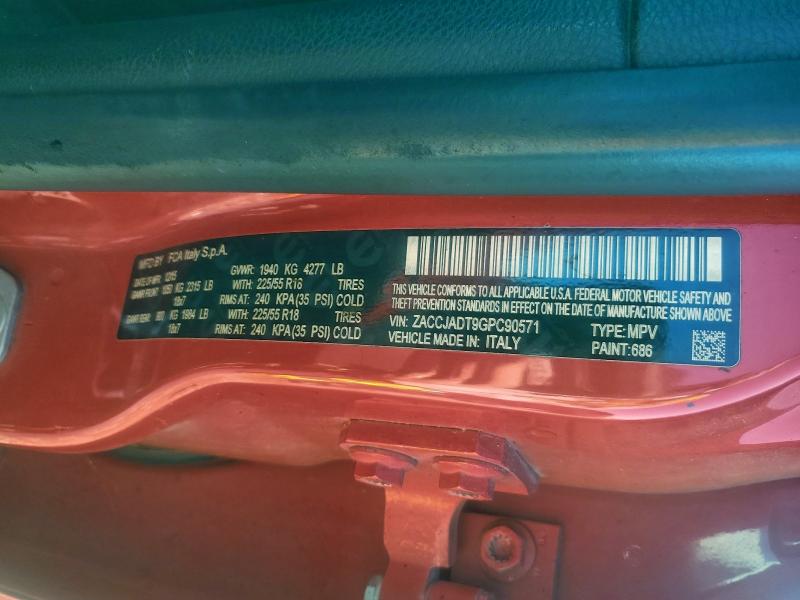 2016 Jeep Renegade მანქანა იყიდება აუქციონზე, vin: ZACCJADT9GPC90571, აუქციონის ნომერი: 94404655