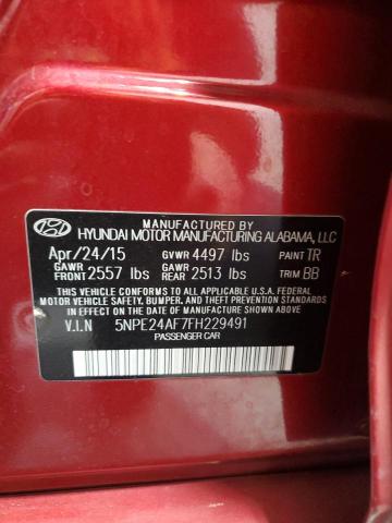 92627645 :رقم المزاد ، 5NPE24AF7FH229491 vin ، 2015 Hyundai Sonata مزاد بيع