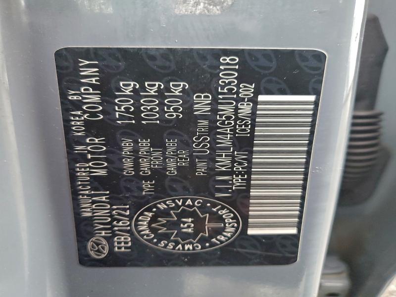 94071405 :رقم المزاد ، KMHLM4AG5MU153018 vin ، 2021 Hyundai Elantra Se مزاد بيع