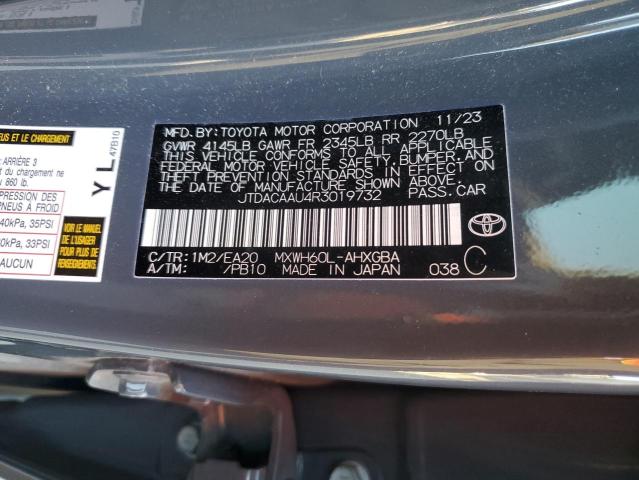91250875 :رقم المزاد ، JTDACAAU4R3019732 vin ، 2024 Toyota Prius مزاد بيع