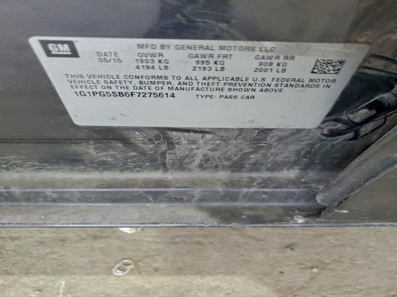 93725565 :رقم المزاد ، 1G1PG5SB6F7275614 vin ، 2015 Chevrolet Cruze مزاد بيع