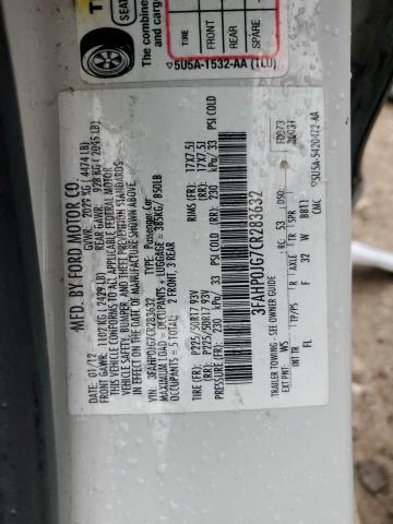2012 Ford Fusion მანქანა იყიდება აუქციონზე, vin: 3FAHP0JG7CR283632, აუქციონის ნომერი: 94081005