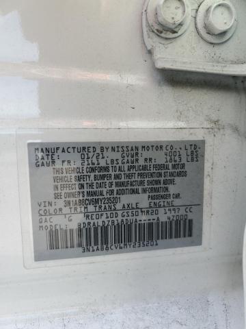 2021 Nissan Sentra Sv მანქანა იყიდება აუქციონზე, vin: 3N1AB8CV6MY235201, აუქციონის ნომერი: 73550465