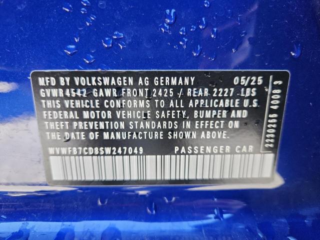 Продаж на аукціоні авто 2025 Volkswagen Golf R, vin: WVWFB7CD8SW247049, номер лоту: 92420005