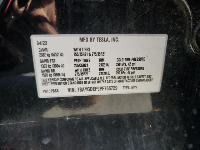 Продажа на аукционе авто 2023 Tesla Model Y, vin: 7SAYGDEF9PF766729, номер лота: 92181295