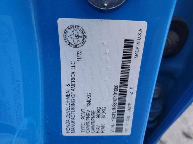 Продаж на аукціоні авто 2024 Honda Civic, vin: 19XFL1H88RE401060, номер лоту: 92220155