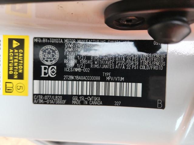 Продажа на аукционе авто 2010 Lexus Rx, vin: 2T2BK1BAXAC030088, номер лота: 91845555
