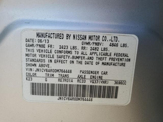 Aukcja sprzedaży 2013 Infiniti G37, vin: JN1CV6AR0DM764446, numer aukcji: 91497045
