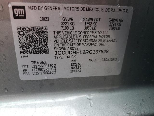 91378845 :رقم المزاد ، 3GCUDHEL2RG137828 vin ، 2024 Chevrolet Silverado مزاد بيع