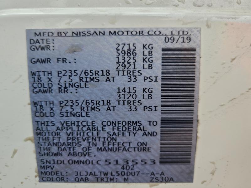 Продажа на аукционе авто 2020 Infiniti Qx60, vin: 5N1DL0MN0LC513553, номер лота: 93500895