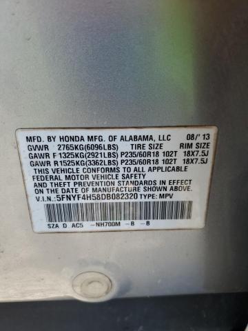 93863235 :رقم المزاد ، 5FNYF4H58DB082320 vin ، 2013 Honda Pilot Exl مزاد بيع